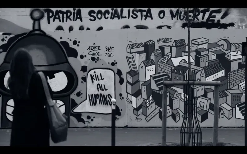 Mur en noir et blanc